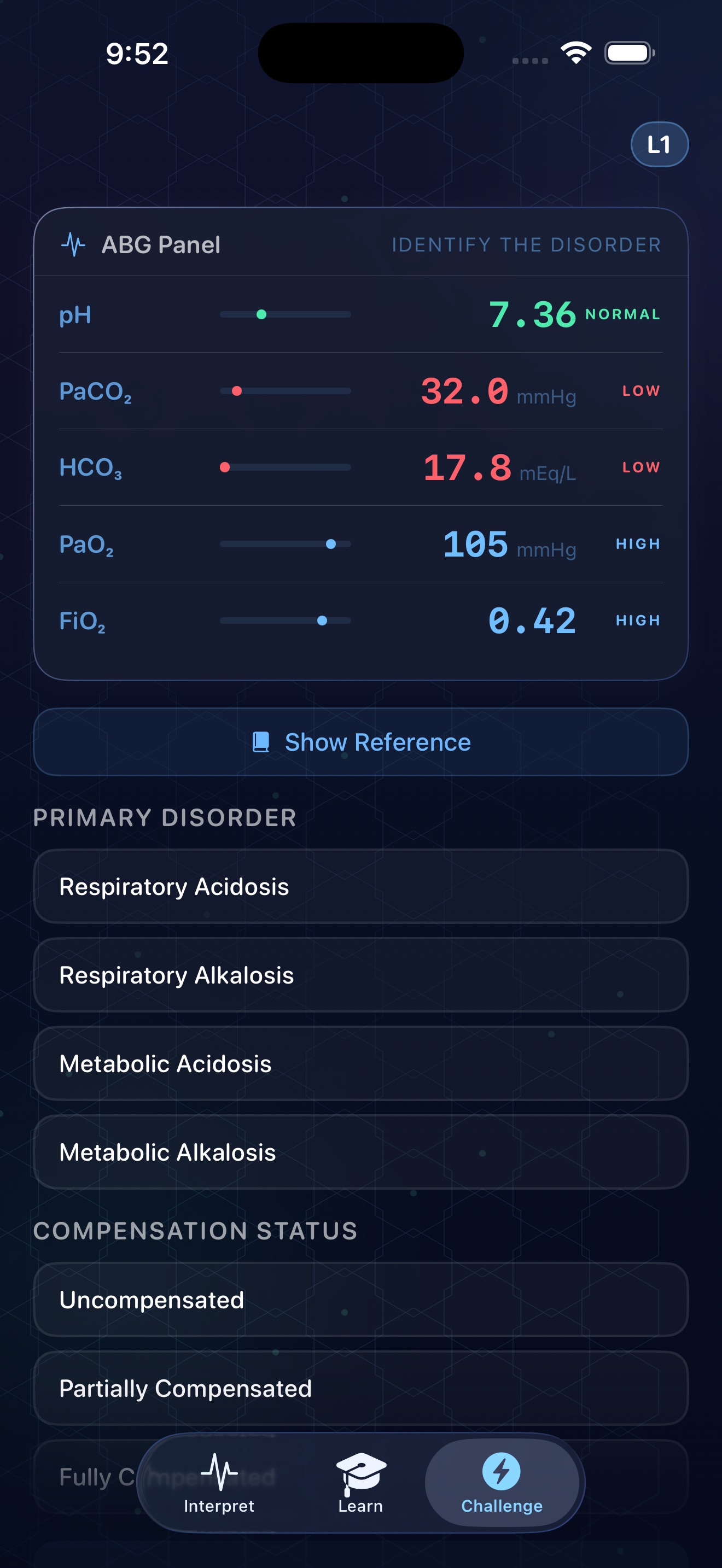 GasLab iOS challenge screen